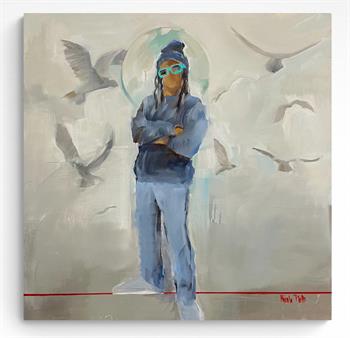 Attitude With Birds - Painting by Nicole Pletts