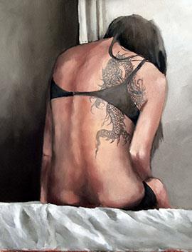 The Tattoo - Oil Painting by Mila Posthumus