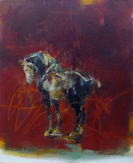 Tang Horse: Wink - Painting by Pascale Chandler