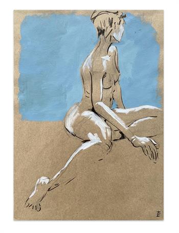A Shade Of Blue - Life Drawing by Lisette Forsyth