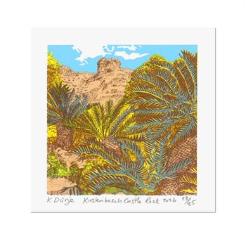silkscreen print by Kitty Dörje capturing the natural beauty of Cape Town’s famed botanical gardens.