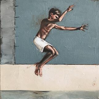 Leap I - Painting by Mila Posthumus