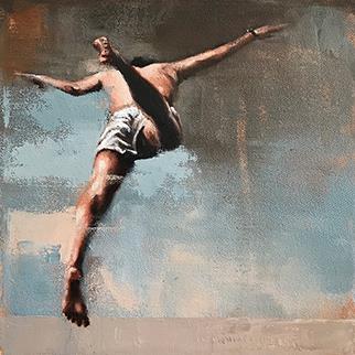 Leap II - Painting by Mila Posthumus