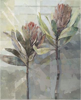 Flower Forms And Shadows - Painting by Jeannie Kinsler