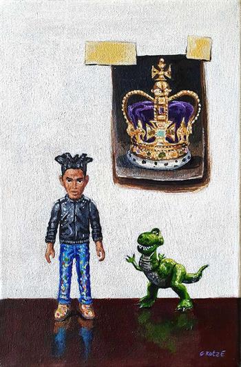 Basquiat's Pet Dinosaur - Painting by Grace Kotze