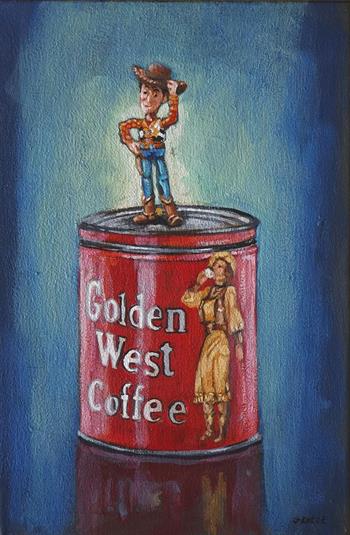 Flirtatious Cowboy - Painting by Grace Kotze