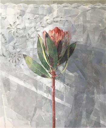 Portrait Of A Protea I - Painting by Jeannie Kinsler