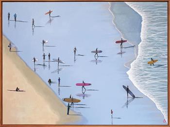 Winter Surf At The Berg - Painting by Alex Marmarellis