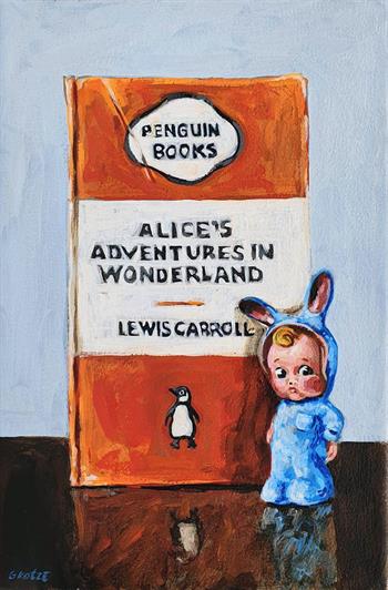 Penguin & Bunny - Painting by Grace Kotze