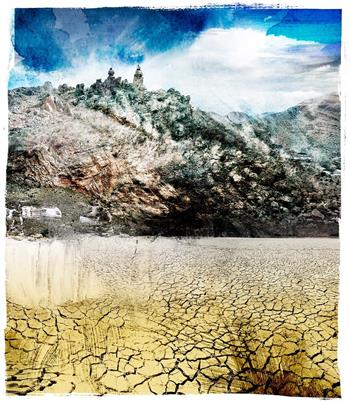Gamka - Ceder Karoo ed.1/5 - Digital Collage by Janet Botes