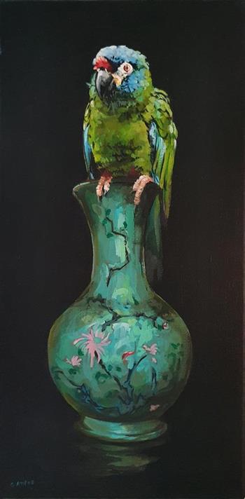 Green and Blue - Painting by Grace Kotze