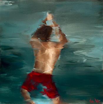 Swimmer II - Painting by Nicole Pletts