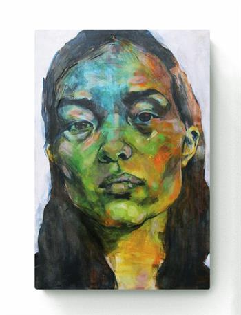 contemporary portrait painting of a young woman