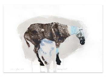 painting on paper of a sad, dejected horse
