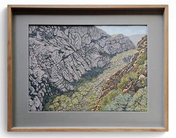 framed pastel artwork of the rock formations at Meiringspoort, South Africa