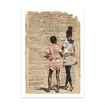 art print of a painting of two young African women by artist Lisette Forysth