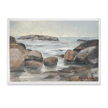 Cosy Bay Rocks - Painting by Joanna Lee Miller