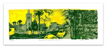 silkscreen print of the church on Long Street in Cape Town