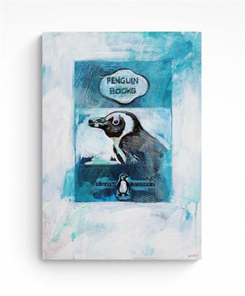 painting of a penguin on the cover of a penguin paperback book