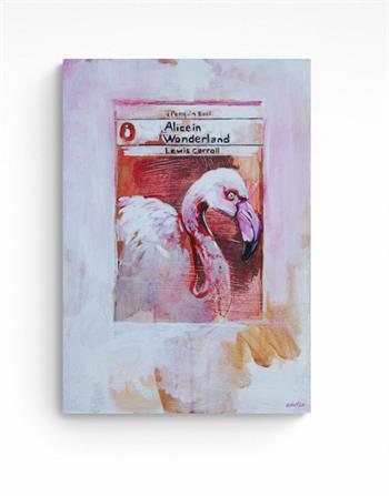 painting of a flamingo depicted on cover of a penguin book