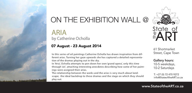 Exhibition invitation to Aria by Catherine Ocholla